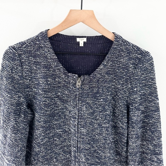 J. Crew Boucle Peplum Tweed Jacket Blue Size Small - Picture 4 of 6